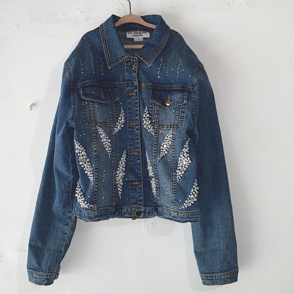 lew magram collection custom bejeweled jean jacket